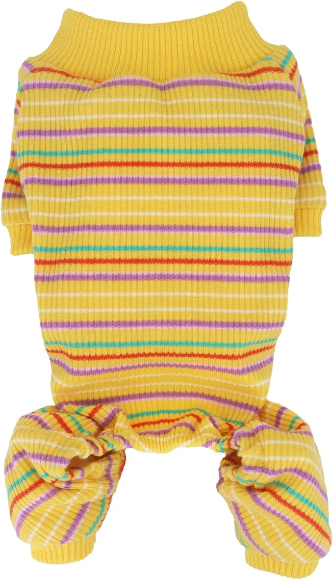 LOPHIPETS Dog Pajama Onesie for Small Dogs Teacup Chihuahua Yorkie Puppy Cat Clothes Apparel-Yellow/XXS
