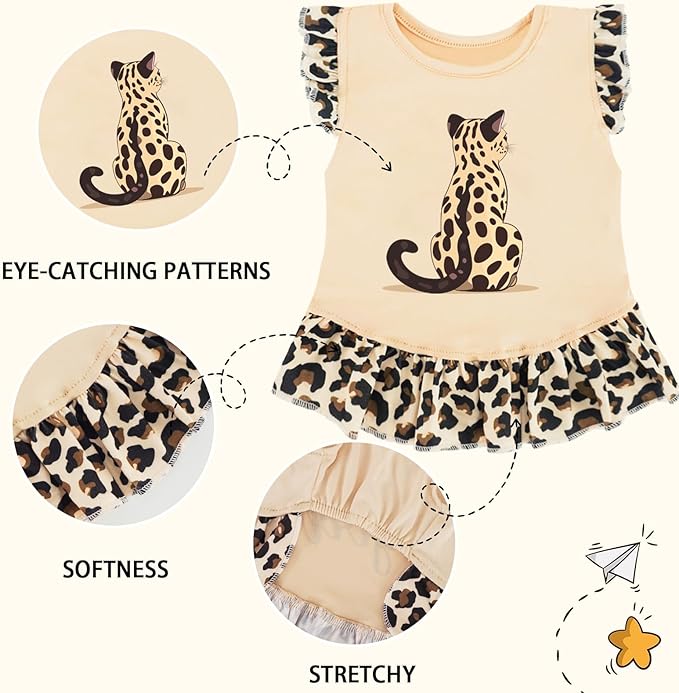 XPUDAC 4 Pack Dog Dresses Cute Printed Puppy Clothes for Small Dogs Girl Chihuahua Doggie Outfits Tank Top Vest Dresses Cat Apparel, Large(Chest-21)