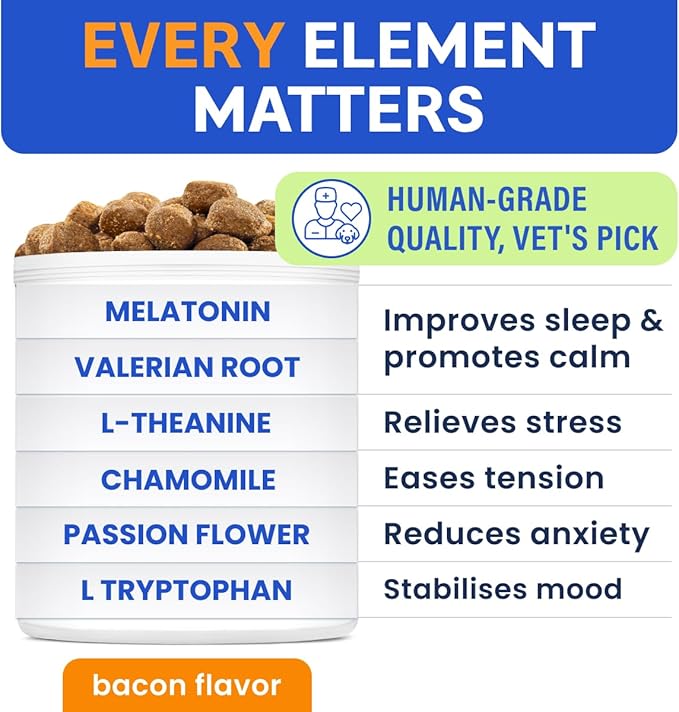 (Extra Strength) Calming Melatonin for Dogs Sleep - 6mg Dog Melatonin Chews for Small & Large Dogs, Puppy Melatonin Treats - Calming Aid for Dogs - Medium Doggie Sleeping Pills - 120 Treats