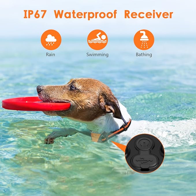 Shock Collar for Dogs, IP67 Waterproof Dog Training Collar with Remote, 3 Training Modes with Beep, Vibration, and Safe Static, Rechargeable E Collar for Large Medium