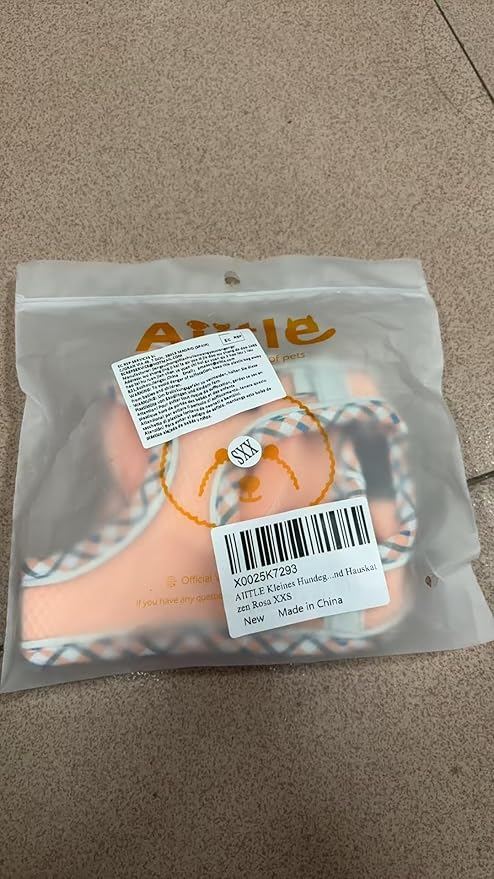 AIITLE XXS Dog Harness & Leash Set - Breathable Reflective No-Choke Small Dog Harness for Teacup Puppies, Indoor/Outdoor Use - Boston Terrier, Maltese, Chihuahua (Pink, XXS)