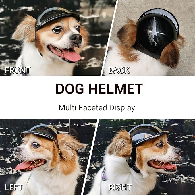 LESYPET Dog Helmet for Medium Dog, Dog Helmet with Ear Holes and Adjustable Strap Safety Helmets for Dogs for Outdoor Driving Riding, Medium