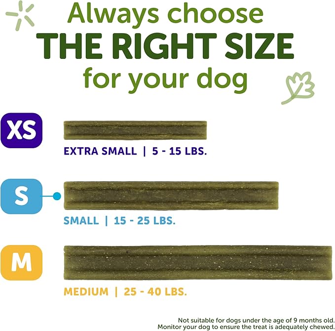 WHIMZEES Wellness Freshzees Dog Dental Treats, Natural Chews, Small Size Stick, (28 Count)