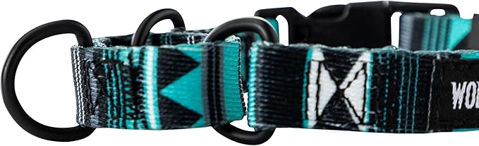 Wolfgang Heavy Duty Martingale Dog Collar with Quick Release Nylon Buckle for Walking & Training, WesternSky Print, Small