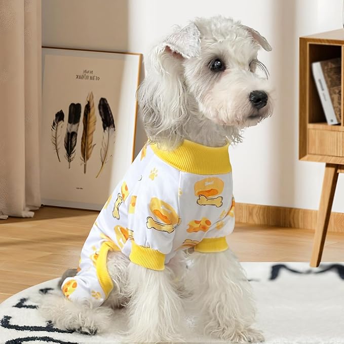 XPUDAC 4 Pack Dog Pajamas for Small Dogs, Puppy Clothes for Boy Girl Strechy Soft Pet Jumpsuit, Cat Onesie-XS