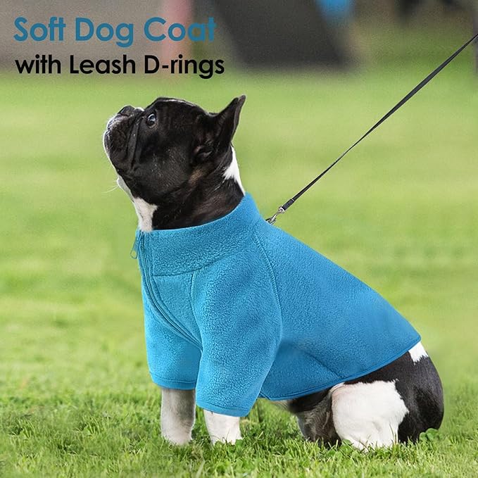 AOFITEE Dog Fleece Sweater, Dog Sweaters for Medium Dogs Girl Boy, Warm Dog Sweater for Dogs Male Female, Fleece Dog Vest Lightweight Dog Winter Jacket Sweatshirt with D-Ring and Turtleneck, L