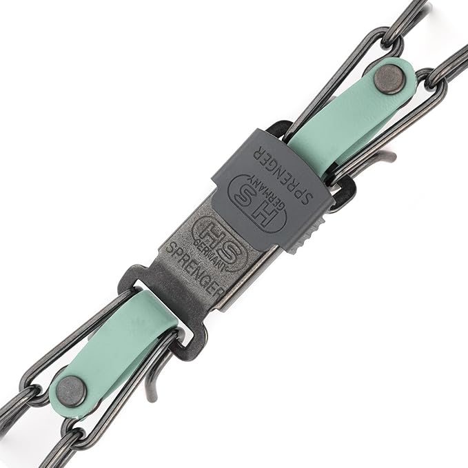 Herm Sprenger Black Stainless Steel Dog Collar with Quick Release ClicLock Buckle and Biothane Insert Training Collar Made in Germany (Sage Green, 23in x 3.2mm(Neck Size up to19-20in))