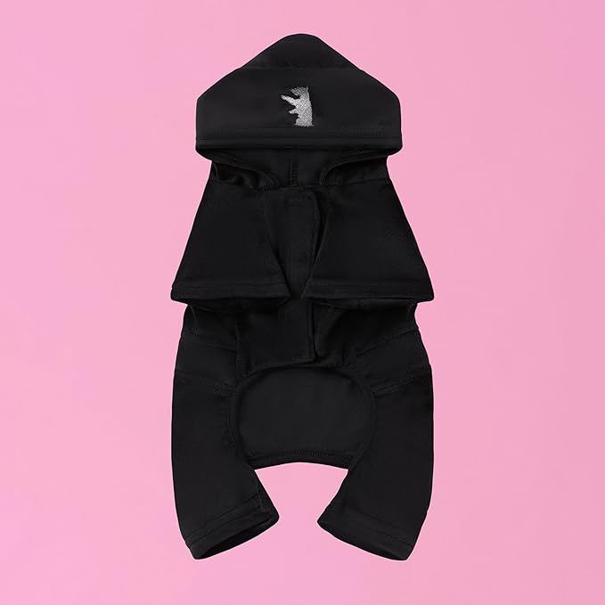 Juicy Couture Hooded Pet Juicy Bling Velour Tracksuit Chest 24 inches for Small Dogs and Cats - Black - M/L