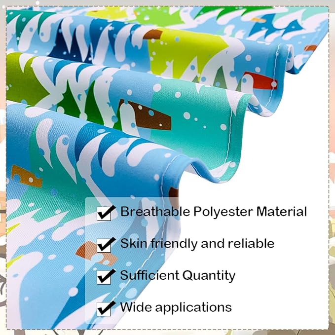 50PCS Big Dog Bandanas Winter Bulk 33Inch for Large XL Breed Dog Snow Forest Ice PineTree Pattern Kerchief Triangle Bibs Head Scarves for Boys and Girls Grooming Accessories Costume