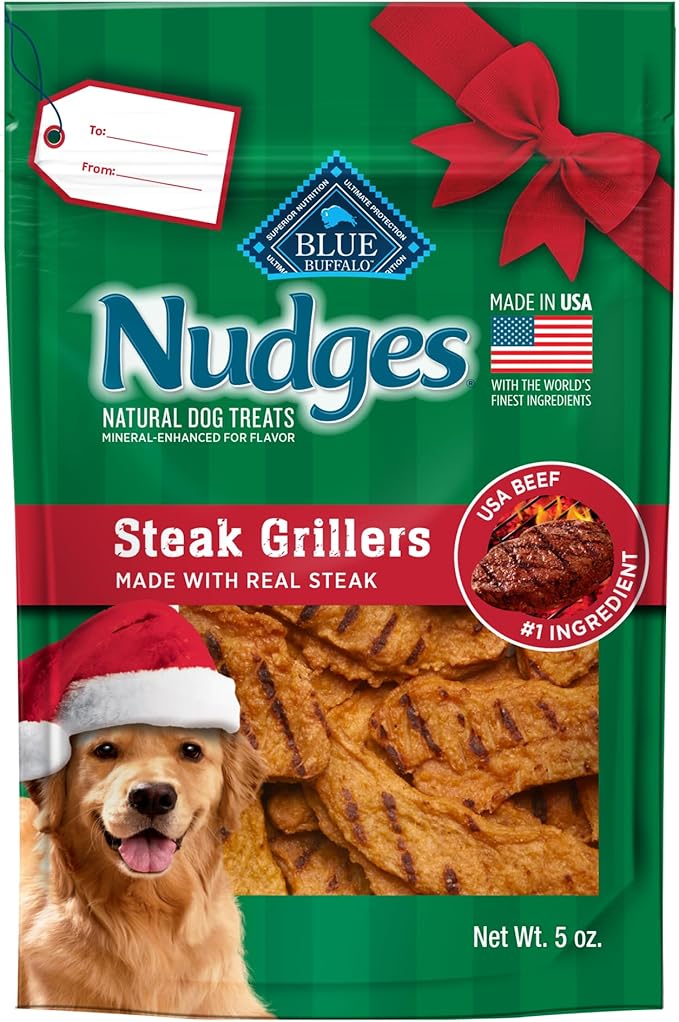 Blue Buffalo Nudges Grillers Dog Treats, Steak, 5-oz. Seasonal Bag