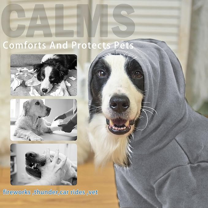 SCENEREAL Dog Hoodie Sweaters for Small Medium Large Size Dogs, Fleece Dog Sweatshirt with Hat and Pocket,Soft Cotton Cold Winter All Weather Dog Clothes for S to XL Sized Dogs,Grey (XS)