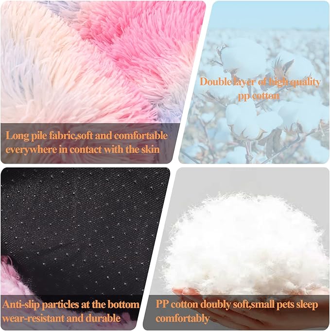 Dog Calming Beds for Small Medium Large Dogs - Round Donut Washable Puppy Dog Bed, Anti-Slip Faux Fur Fluffy Donut Cuddle Anxiety Cat Pet Bed(36'' Color)