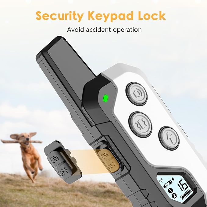 Shock Collar for Dogs, IP67 Waterproof Dog Training Collar with Remote, 3 Training Modes with Beep, Vibration, and Safe Static, Rechargeable E Collar for Large Medium