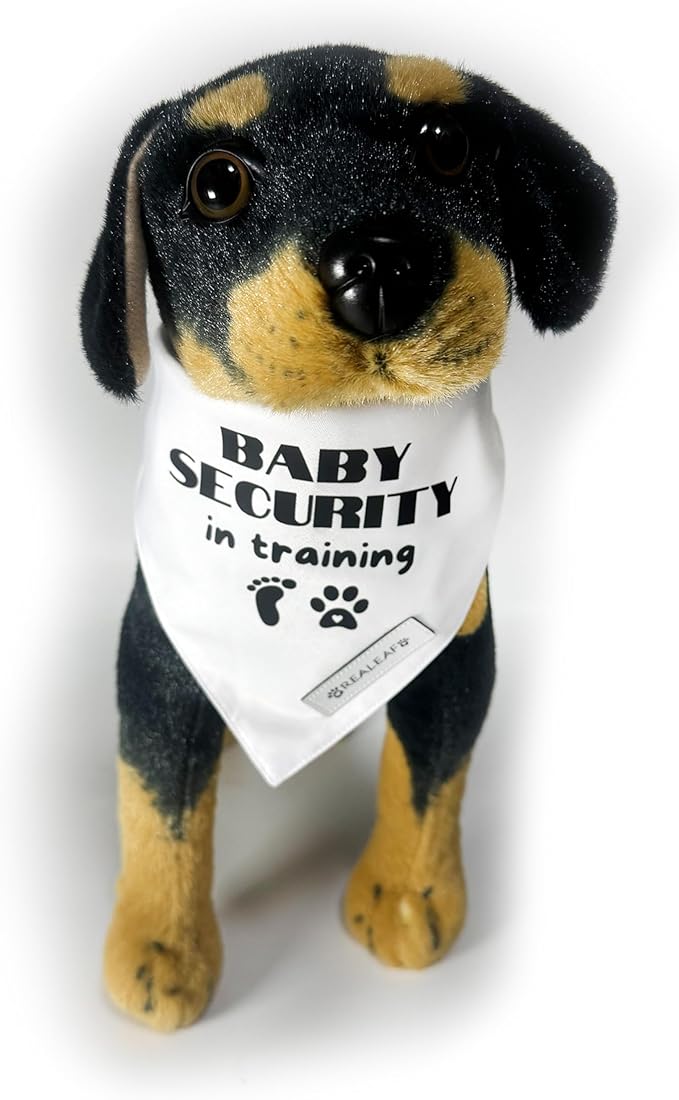 Realeaf Baby Security in Training Dog Bandanas Pet Scarf for Small Dogs Pregnancy Announcement Pet Accessories Pregnancy Reveal Ideas (Baby Security in Training, Small)
