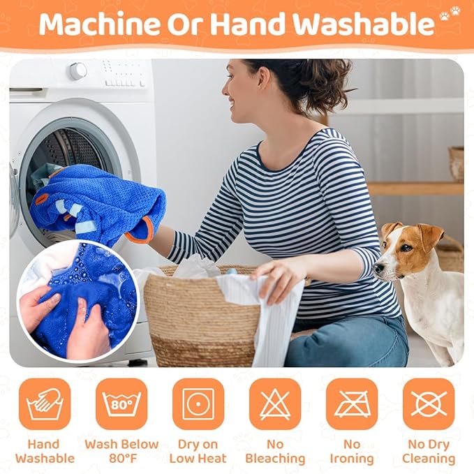 SlowTon Dog Bathrobe Towel - Super Absorbent Microfiber Pet Quick Drying Towel, Wearable Soft Bath Robes for After Bath Shower Swim Wet Walk, Adjustable for Small Middle Large Dogs (Blue, XS)