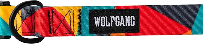Wolfgang Heavy Duty, Adjustable Dog Collar with Quick Release Nylon Buckle for Walking & Training, ShatterShapes Print, Large