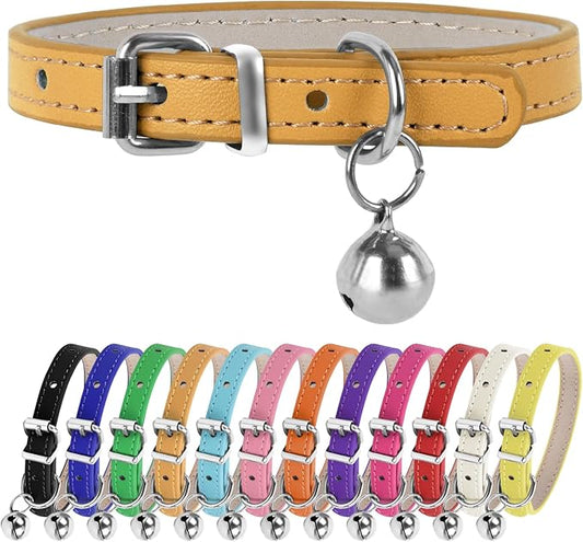 XXS Teacup Dog Collar, Khaki, 3/8 inch Width