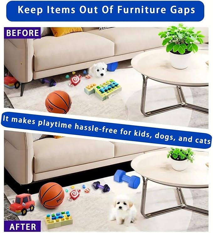 Under Couch Blocker for Kid and Pet Toys, Toy Blocker for Under Bed and Under Couch,Easy to Install, Stop Things from Going Under Sofa Bed and Other Furniture (5in x 132in)