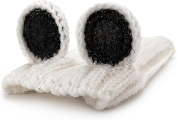 Zoo Snoods Panda Costume - Warm Knit Dog Snood Wrap for Pets, Neck Ear Cover Protection, Halloween Winter (Small)