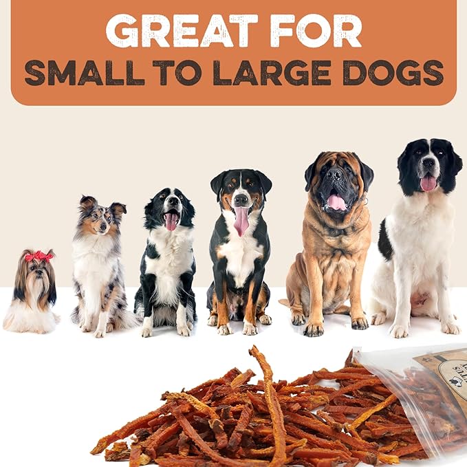 BRUTUS & BARNABY Sweet Potato Dog Treats- No Additive Dehydrated Sweet Potato Fries, Grain Free, Gluten Free and No Preservatives Added (14 oz)