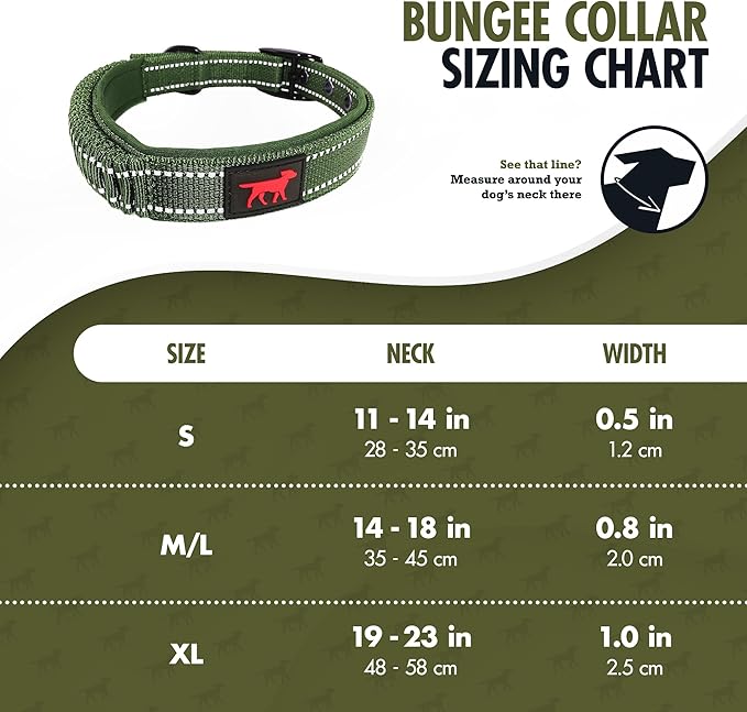 Tuff Pupper Heavy Duty Dog Collar with Handle | Ballistic Nylon Heavy Duty Collar | Padded Reflective Dog Collar with Adjustable Stainless Steel Hardware | Convenient Sizing for All Breeds