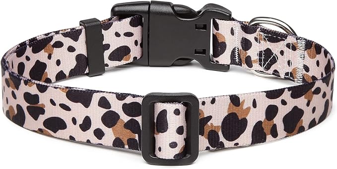 Adjustable Dog Collar with Patterns, Ultra Comfy Soft Nylon Breathable Pet Collar for Small Dogs (XS, Leopard)