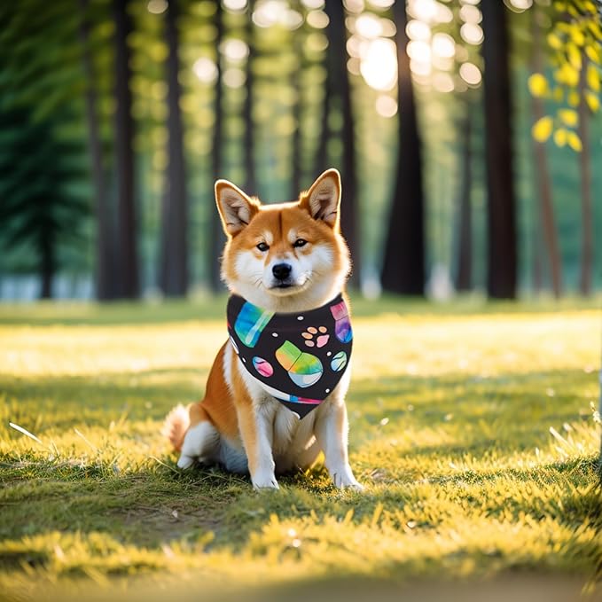 7 PCS Small Dog Bandanas Baseball 25 Inch Polyester Dog Bandana for Medium Cats Large Scarves Game Day Grooming M