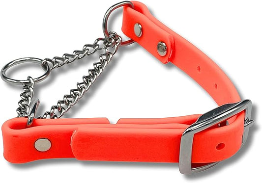 Martingale Collar for Dogs, Biothane, Stainless Steel Hardware, No Pull, Made in The USA, Professional Grade, XL, Orange