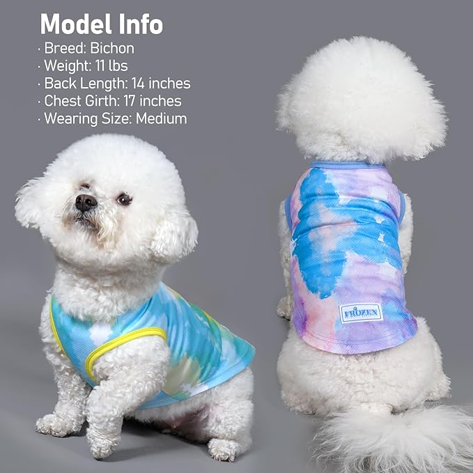 KYEESE 2 Pack Dog Cooling Shirts for Summer Breathable Instant Cooling Dog Vest for Small Dogs Lightweight Sleeveless Vest Soft Quick Dry Puppy Shirt Great for Outdoor Activities