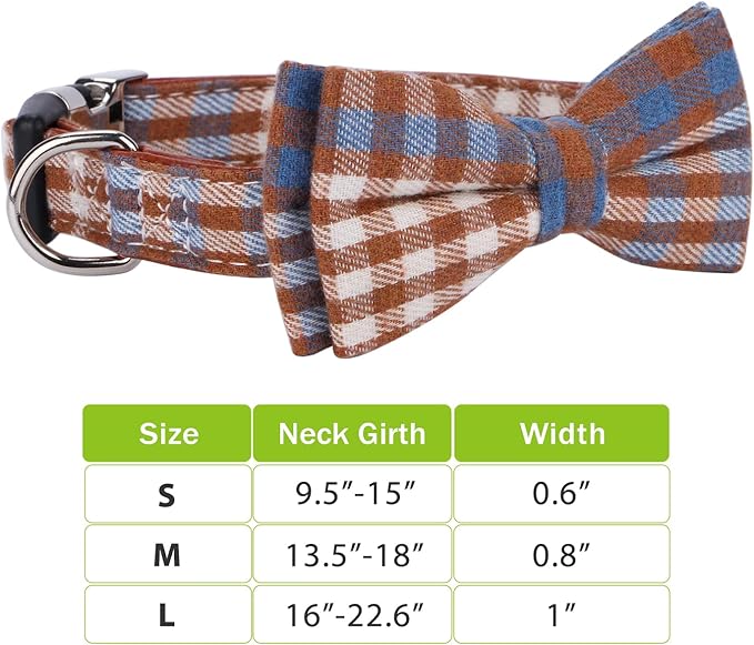 Faleela Soft &Comfy Bowtie Dog Collar,Detachable and Adjustable Bow Tie Collar,for Small Medium Large Pet (Small (Pack of 1), Blue and Whit)