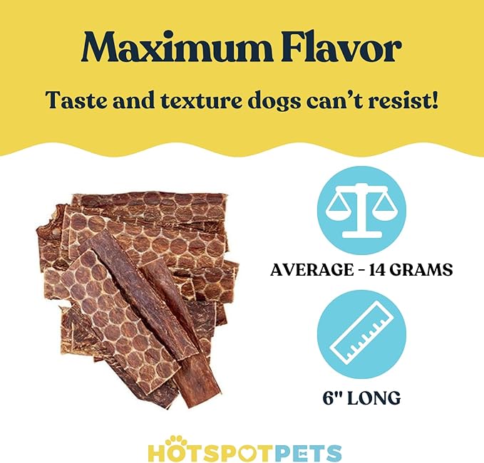 Beef Jerky Dog Treats Esophagus (6 Inches- 20 Pack) - 100% Natural Healthy Chews for Dogs - Meat Jerky Snack, Rich in Glucosamine for Joint Health,All Natural from Grass Fed Cattle