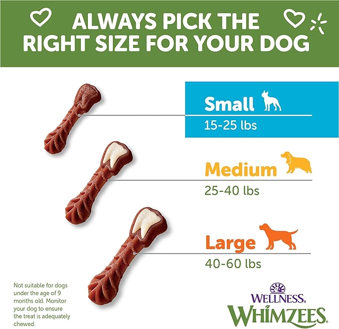 Wellness WHIMZEES Value Box Dog Dental Treats, Natural Chews, Small Size, (89 Count)