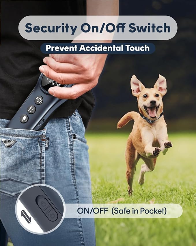 2-in-1 Shock Collar for Dogs, Dog Training Collar - 3300FT Anti Barking Dog Bark Collar with Remote Control IP67 Waterproof, 5 Adjustable Sensitivity for Dogs 10-150lbs, E-Collar Security Lock