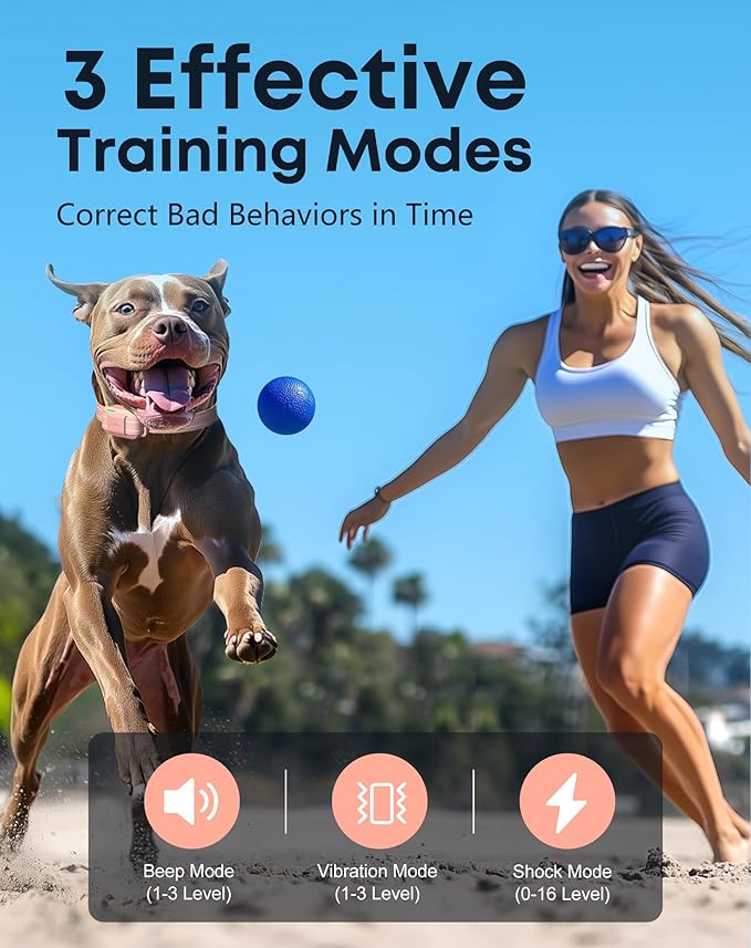 Jugbow Dog Shock Collar - 4200FT Dog Training Collar with Remote for 5-120lbs Small Medium Large Dogs, IPX8 Waterproof E Collar with 4 Training Modes, Security Lock, Rechargeable Shock Collar Pink