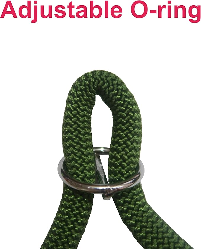 Braided Round Martingale Dog Collar, Training Collar with Slidable Stop Ring - Ideal for Extra Small Dogs (XS (1/4") - 14" Long, Dark Green)