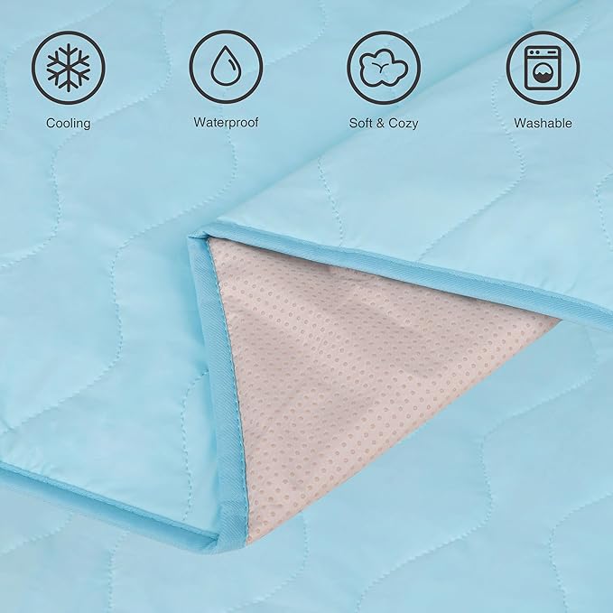 Chicute Cooling Dog Blanket for Sofa - 40x60 Waterproof Pet Blankets for Dog Bed Cover, Slip-Resistant Throw Blanket for Couch Protector, Washable Furniture Cover for Dogs, Cats, Blue