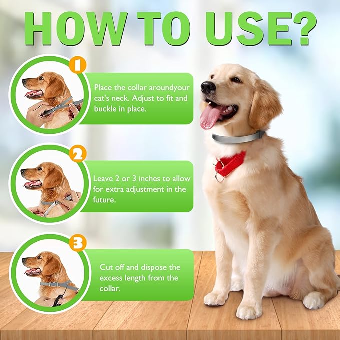 Flea Collar for Dogs, 8-Month Protection, Adjustable Flea and Tick Collar for Medium, Large Dogs, Waterproof & Safe Flea Prevention, Effective Tick Treatment, Includes Flea Comb & Treatment Drops