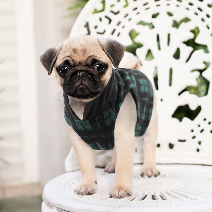 Weewooday 4 Pieces Winter Fabric Dog Sweater with Leash Ring Fleece Vest Dog Pullover Jacket Warm Pet Dogs Clothes for Puppy Small Dogs Cat Chihuahua Boy (Mix Pattern, XS)