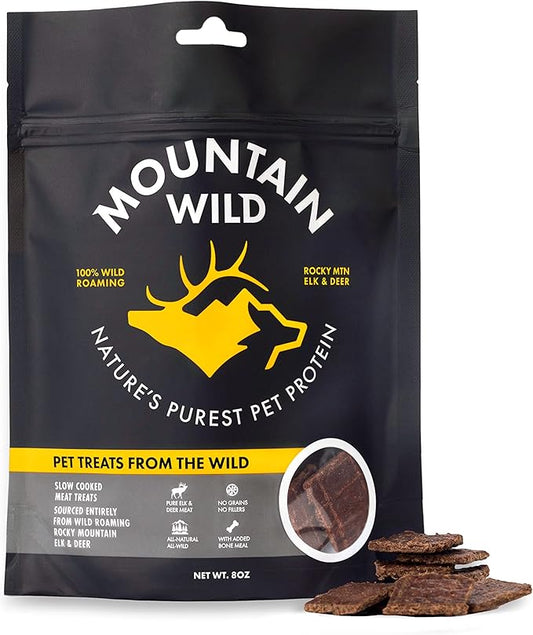 Venison Jerky Dog Training Treats, Grain Free, All Natural, No Fillers, No Artificial Preservatives - Nature's Purest Dog Treats - 8 oz Bag