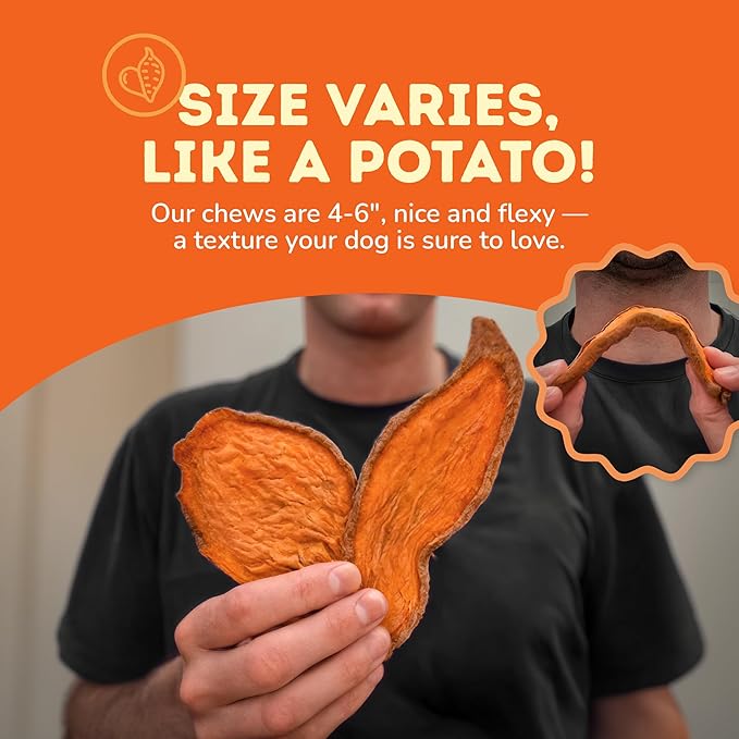 Davie's Sweet Potato Dog Treats - Healthy Treats Made in USA Only, Natural Treats, Healthy Dog Chews, Low Fat Treats, 1 lb. Bag