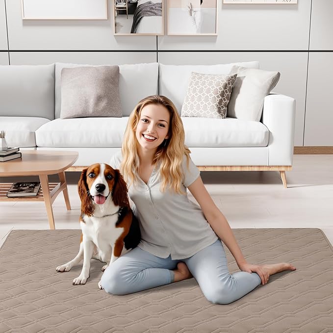 Smiry Waterproof Dog Blanket, 82x120 Inch Soft Pet Bed Cover Reversible, Washable Sofa Couch Furniture Protector for Small Medium Large Dog Puppy Cat, Taupe/Beige