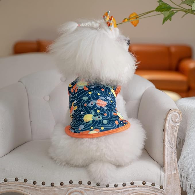 CuteBone Dog Shirts 2-Pack Soft Pet Clothes Breathable Summer Vest for Small Puppy and Stretchy Cat Apparel 2BX11S