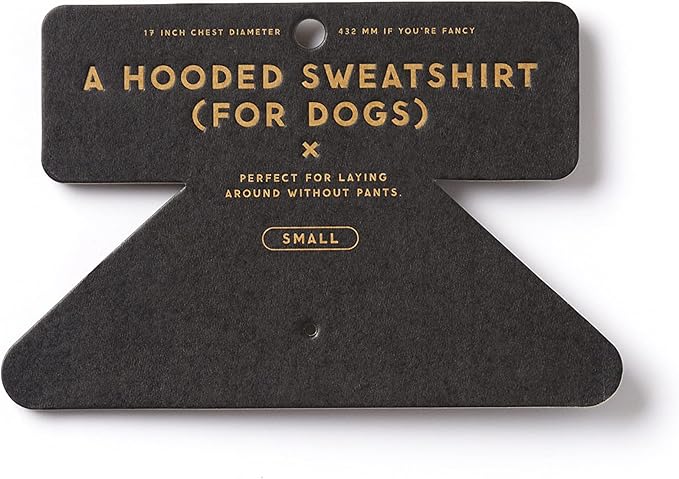 Works for Treats Dog Hoodie from Brass Monkey - Medium (22" Chest), Includes 2 White Drawstrings and Velcro Fasteners, Cute Dog Accessories with Vintage Inspired Designs, Great Gift for Dog Lovers!