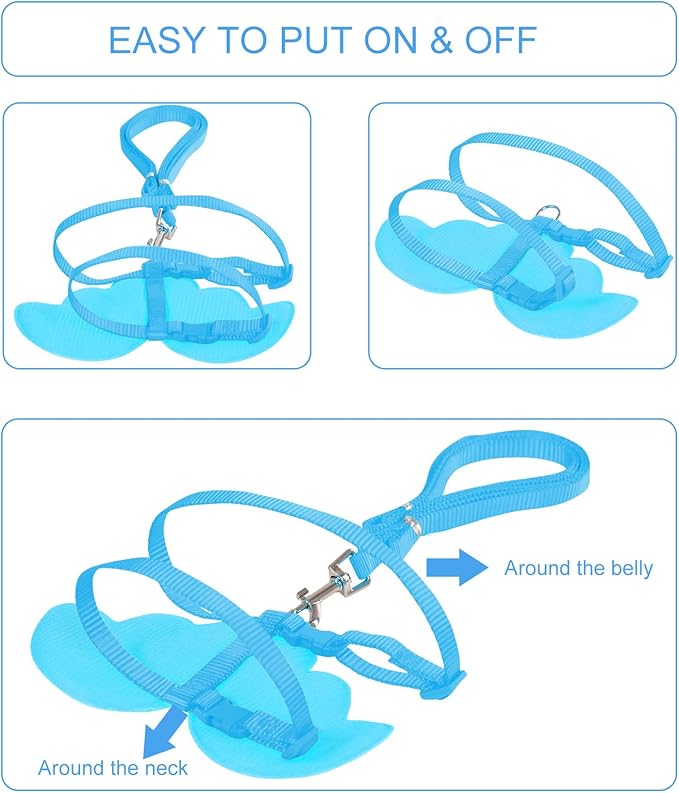 KAMA BRIDAL Duck Walking Harness and Leash Chicken Duck Outdoor Training Rope Adjustable Rope for Pet Poultry Hen Cock (M, Blue)