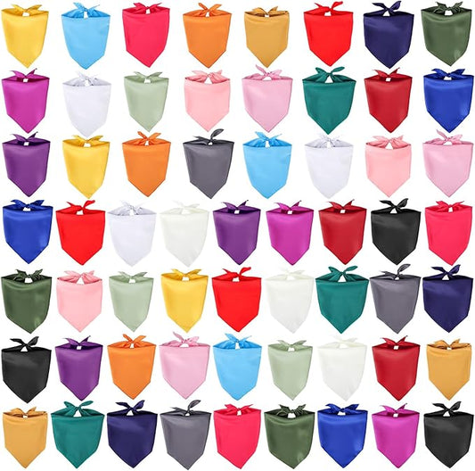 Segarty 60 Pack Pet Scarf, 26.7"x17.3" Triangle Bibs Washable Dog Bandanas Accessories Bulk for Small Medium Dogs Cats Large Puppy, Adjustable Reversible Boy Pets Birthday Kerchief