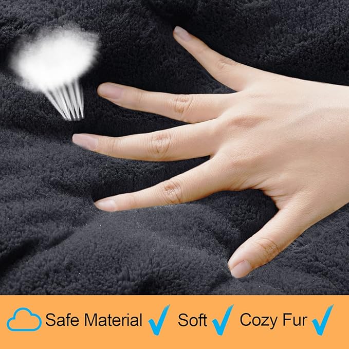 Cozy Dog Bed for Small Dogs - Soft Washable Crate Pad, Anti-Slip Kennel Mat, 24in Dark Gray