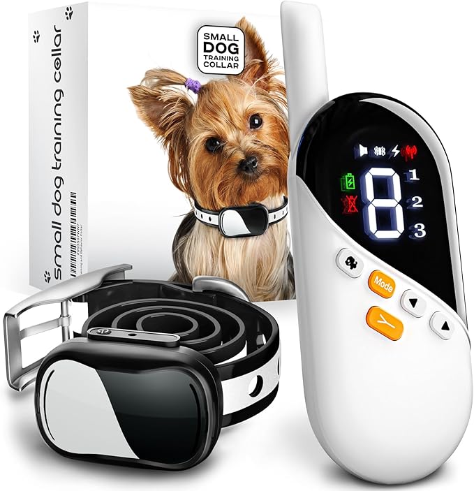 Extra Small Size Dog Training Collar with Remote for Small Dogs 5-15lbs and Puppies with Shock - Waterproof and 1000 Ft Range