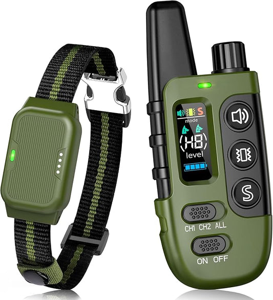 Dog Training Collar, Waterproof Remote Dog Collar with 3 Modes: Beep, Vibration, Safe Static,1600Ft Range, Rechargeable, Adjustable E-Collar for Small Medium Large Dogs