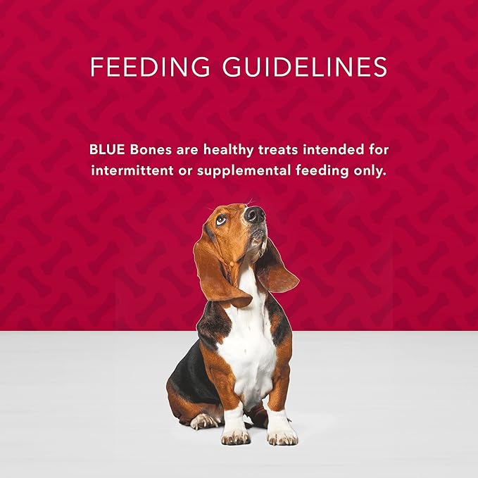 Blue Buffalo Bones Natural Crunchy Dog Treats Medium Dog Biscuits Beef, 16oz. Bag, 4 Count