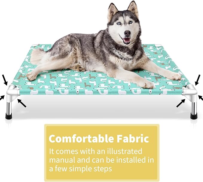 Elevated Dog Bed Pet cot for Large Dogs, Indoor and Outdoor Use for Large Pets